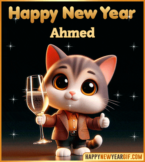 GIF Happy New Year 2026 funny cat gif Ahmed