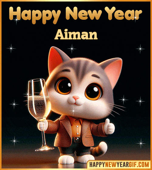GIF Happy New Year 2026 funny cat gif Aiman