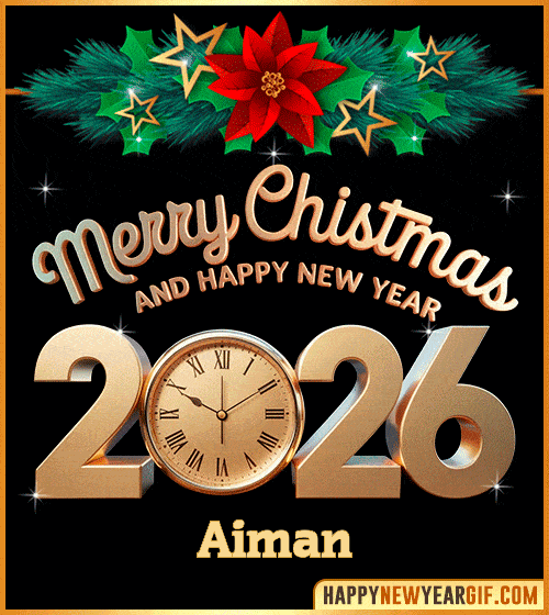 GIF Merry Christmas and Happy New Year 2026 gif Aiman