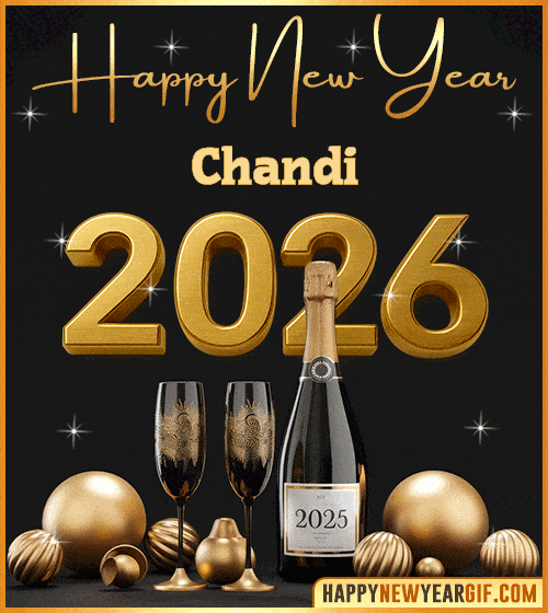 GIF Happy New Year 2026 gif Champagne Chandi