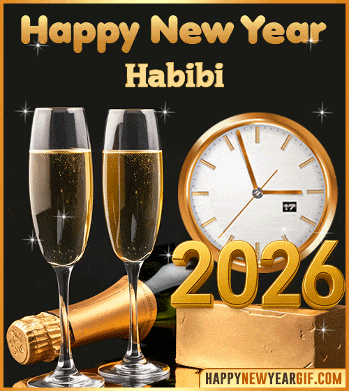 GIF Happy New Year 2026 Wishes Habibi