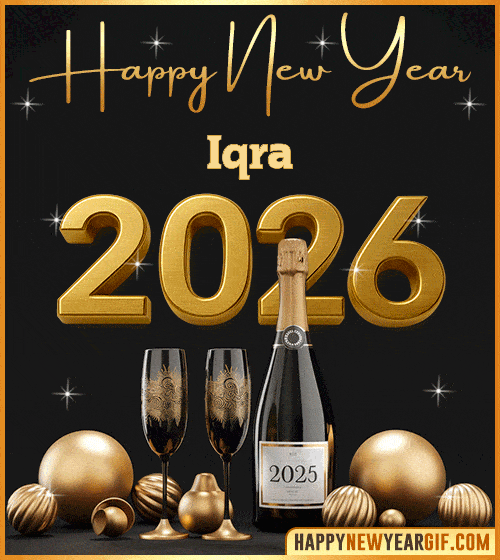 GIF Happy New Year 2026 gif Champagne Iqra
