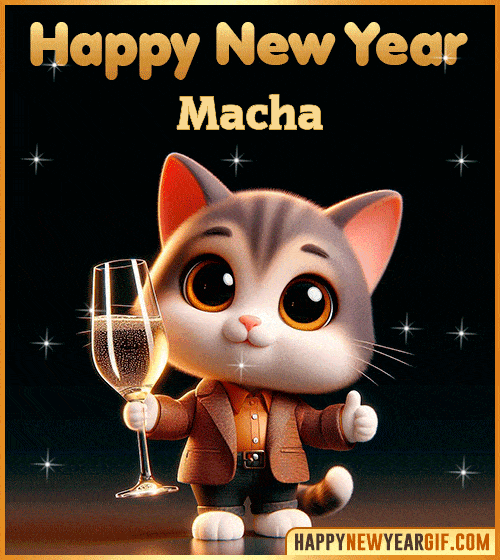 GIF Happy New Year 2026 funny cat gif Macha
