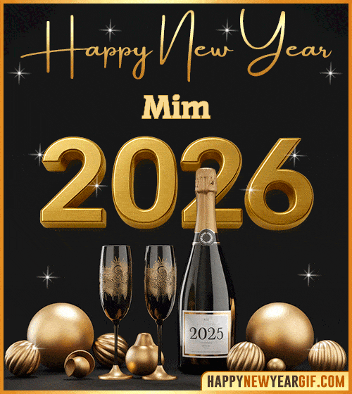 GIF Happy New Year 2026 gif Champagne Mim