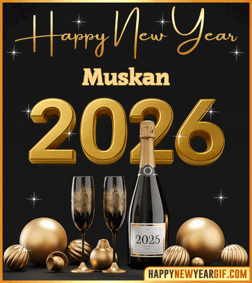 GIF Happy New Year 2026 gif Champagne Muskan