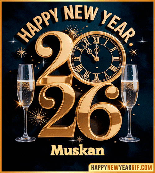 GIF Happy New Year 2026 gif wishes Muskan