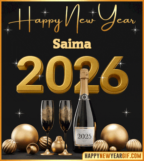 GIF Happy New Year 2026 gif Champagne Saima