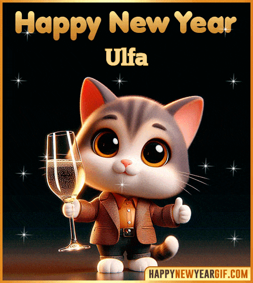 Happy New Year 2026 funny cat gif Ulfa