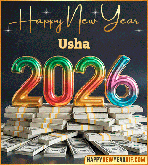 GIF Happy New Year 2026 Animated Usha