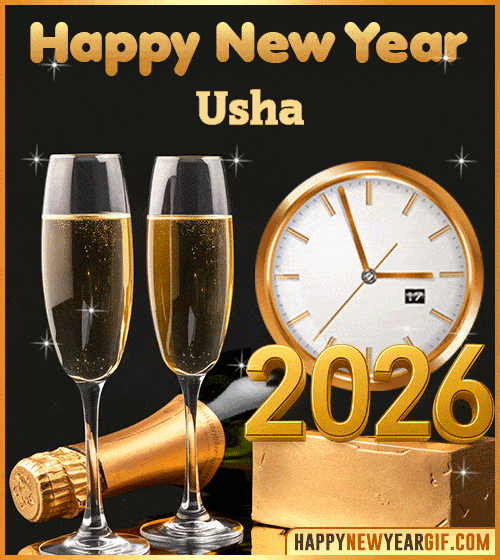 GIF Happy New Year 2026 Wishes Usha