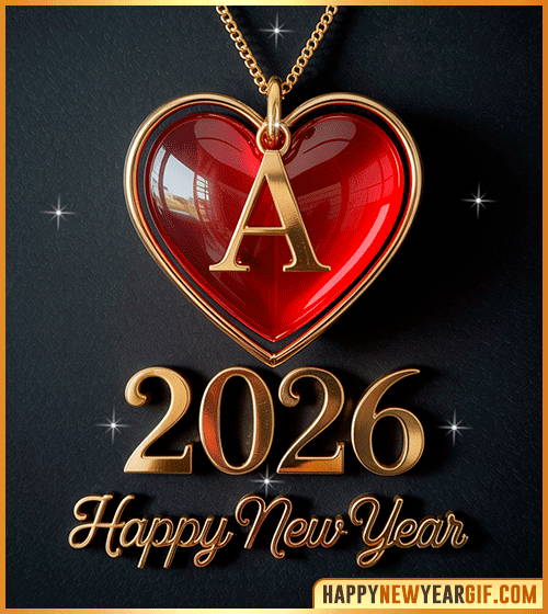 Personalized New Year 2026 GIFs with Names Starting with A