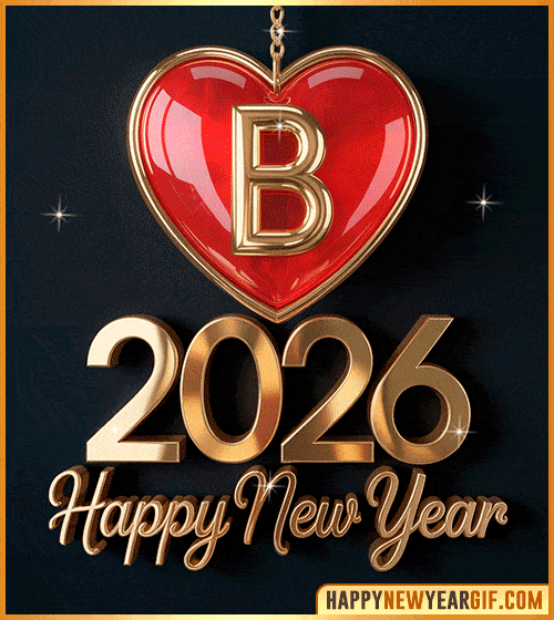 Personalized New Year 2026 GIFs with Names Starting with B