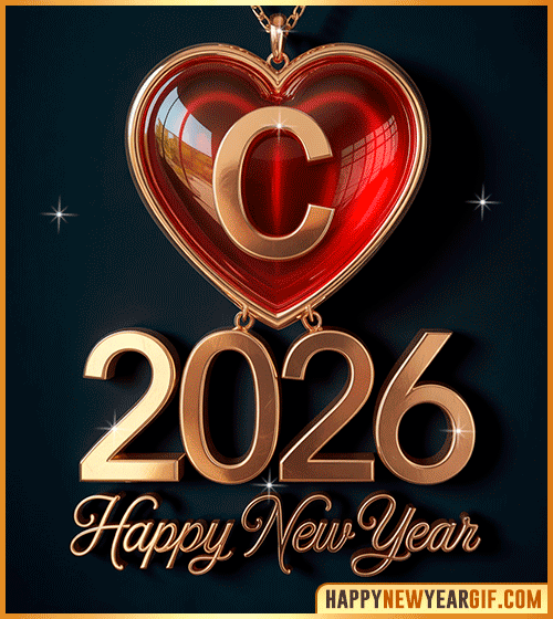 Personalized New Year 2026 GIFs with Names Starting with C