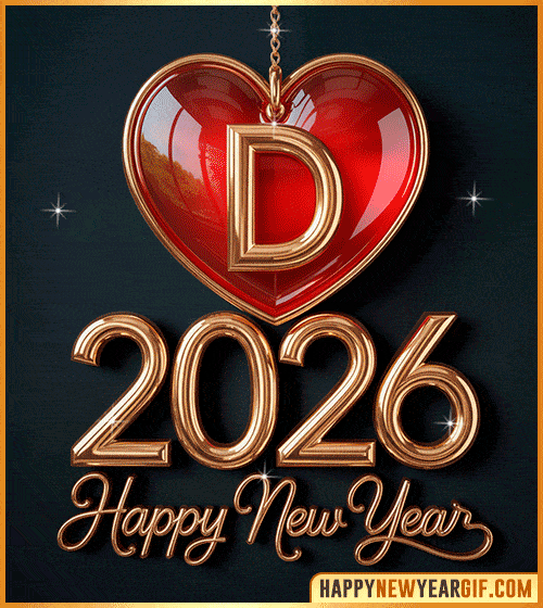 Personalized Names with New Year GIF Names Starting with the Letter D